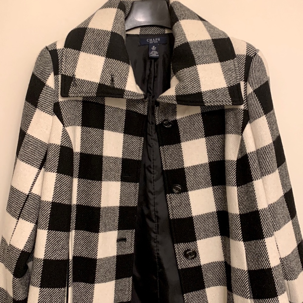Black and White Wool Coat EUC